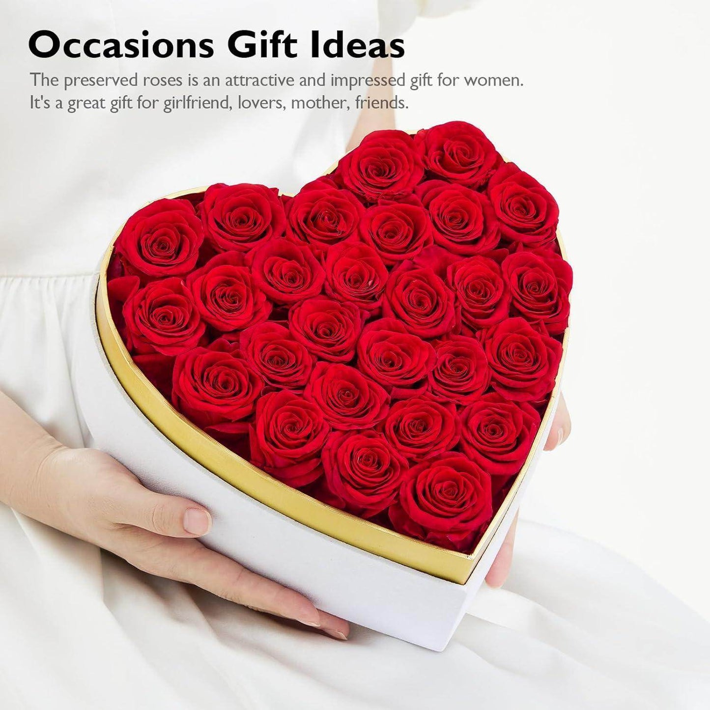 Forever Roses in Heart Box - Unique Treasures