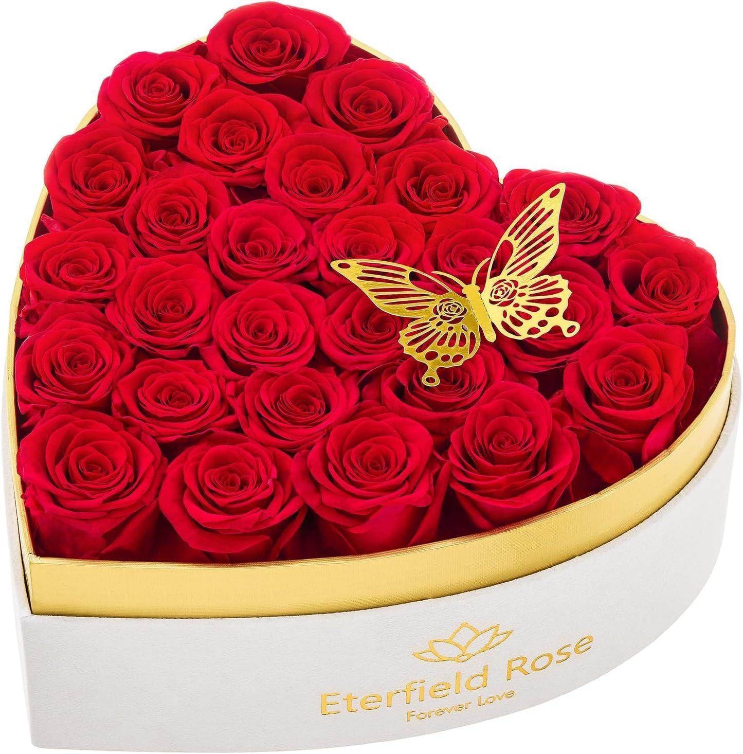 Forever Roses in Heart Box - Unique Treasures