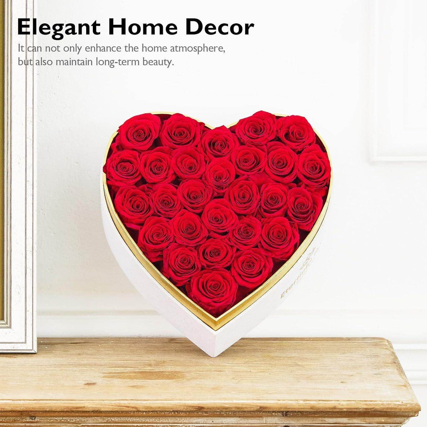 Forever Roses in Heart Box - Unique Treasures