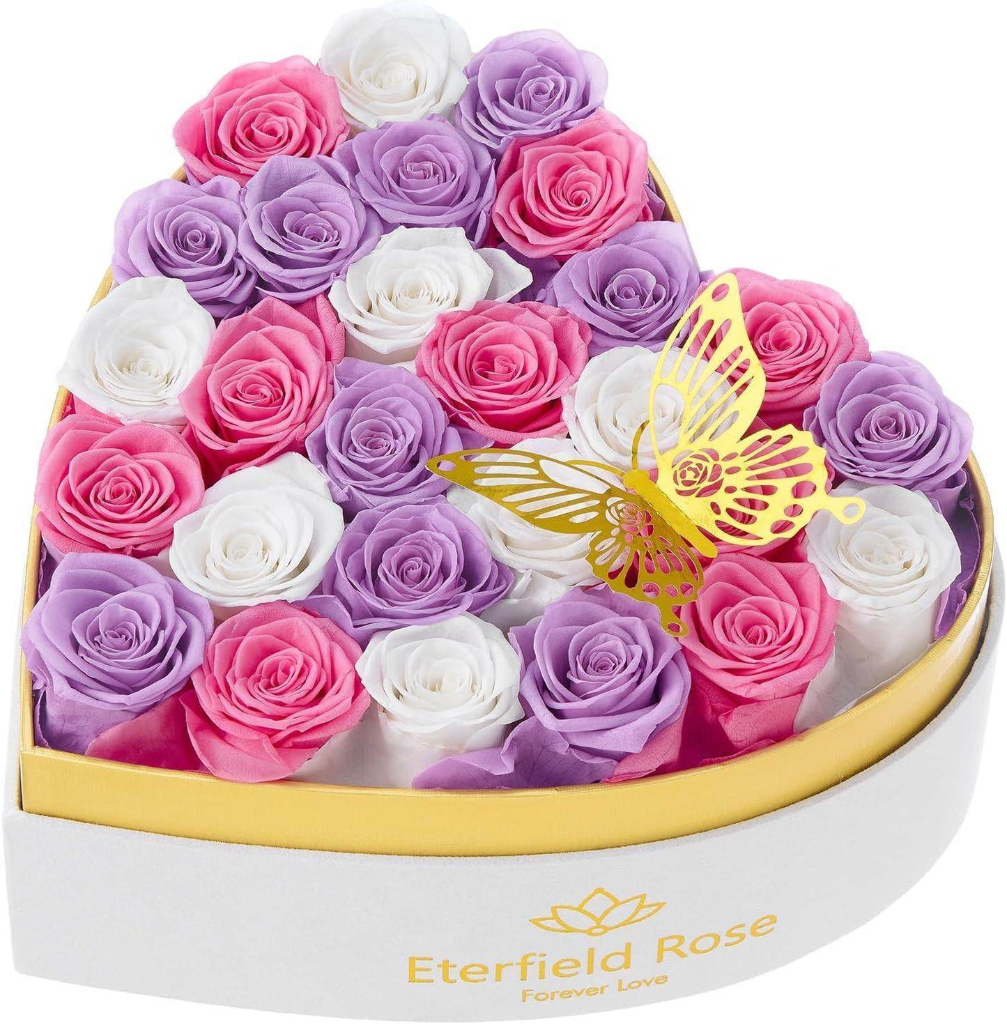 Forever Roses in Heart Box - Unique Treasures