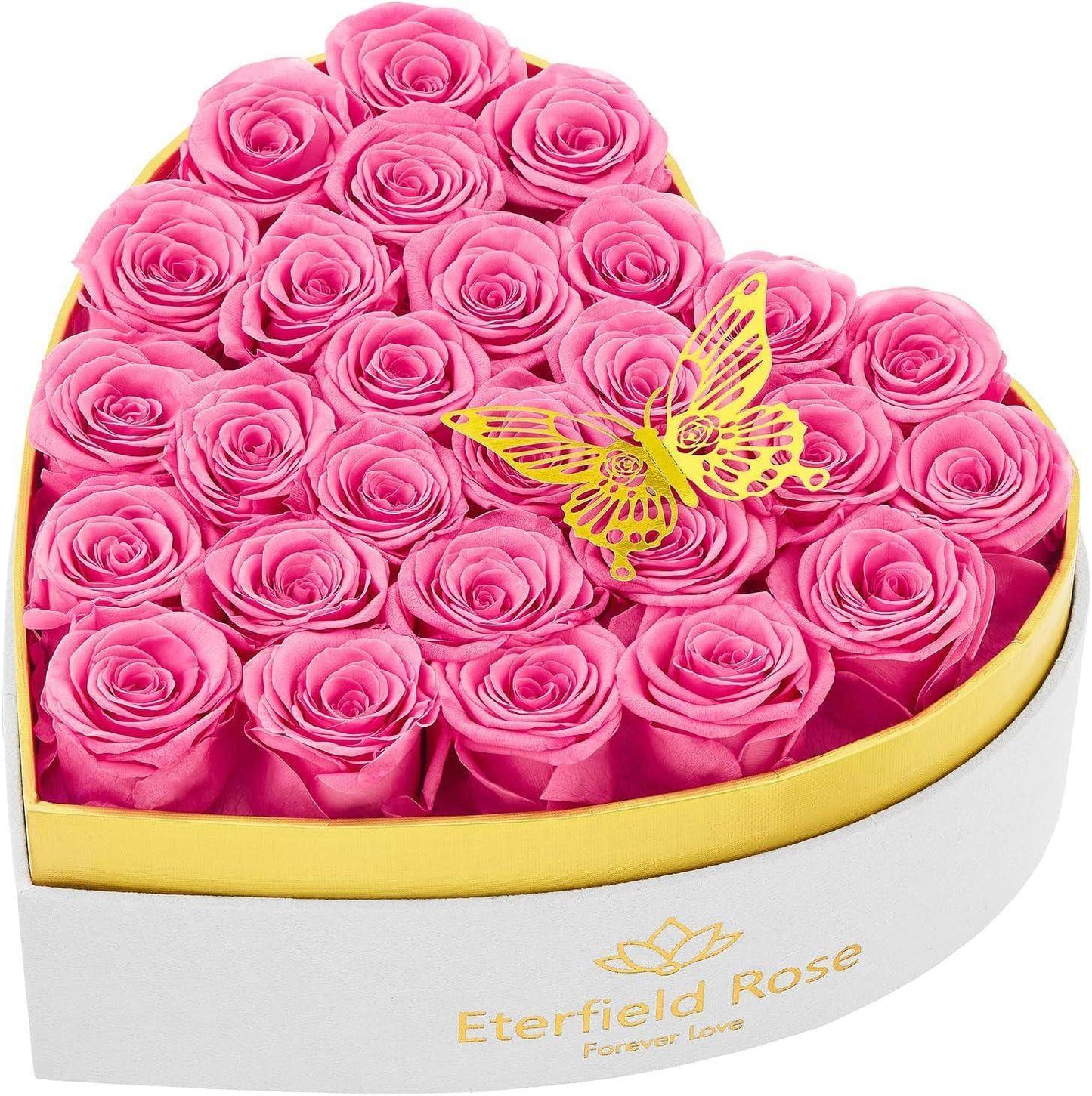 Forever Roses in Heart Box - Unique Treasures