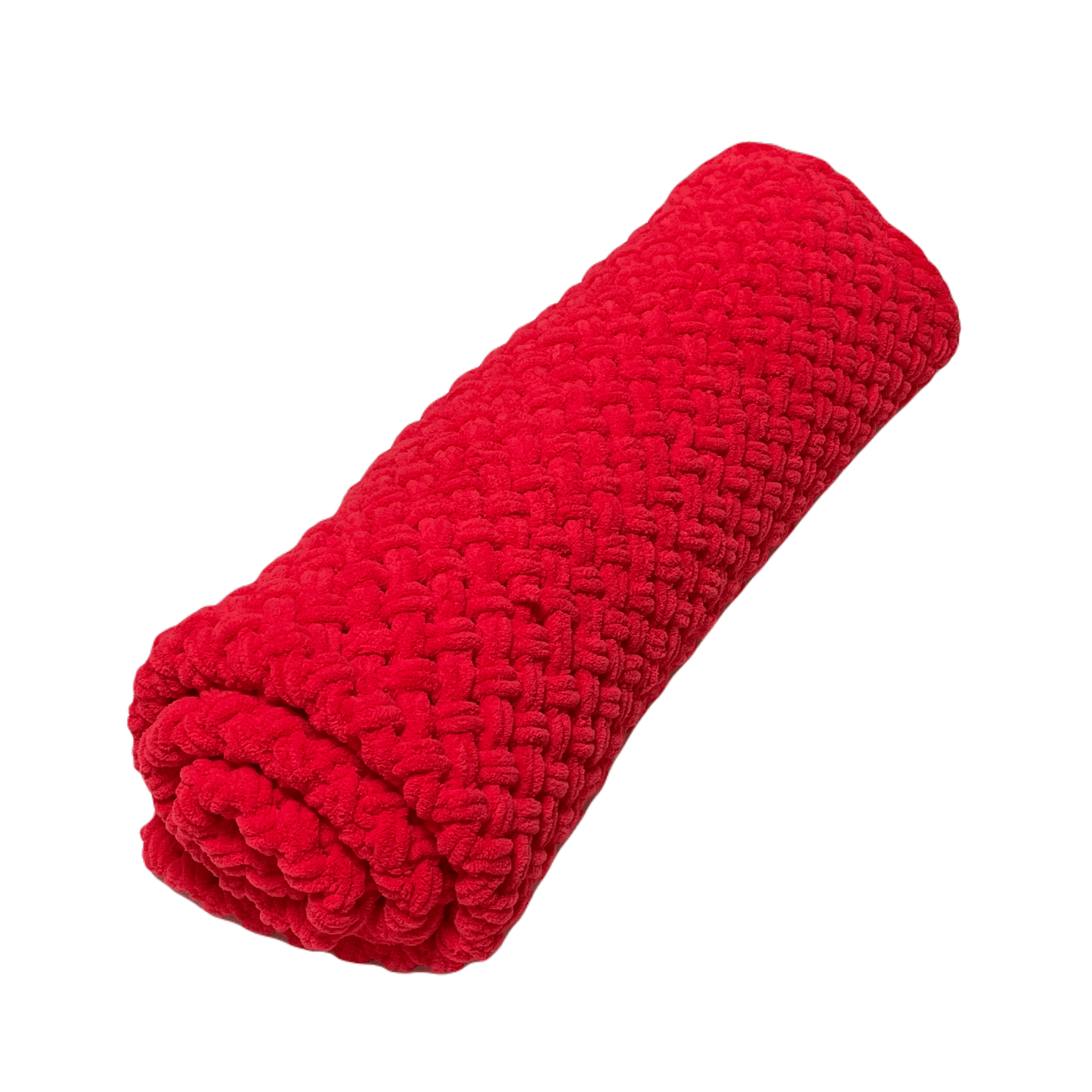 Cozy Red Hand-Knit Blanket - Unique Treasures