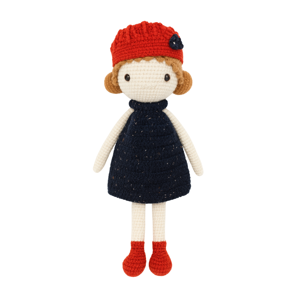 Juliette the navy dress and red beret doll