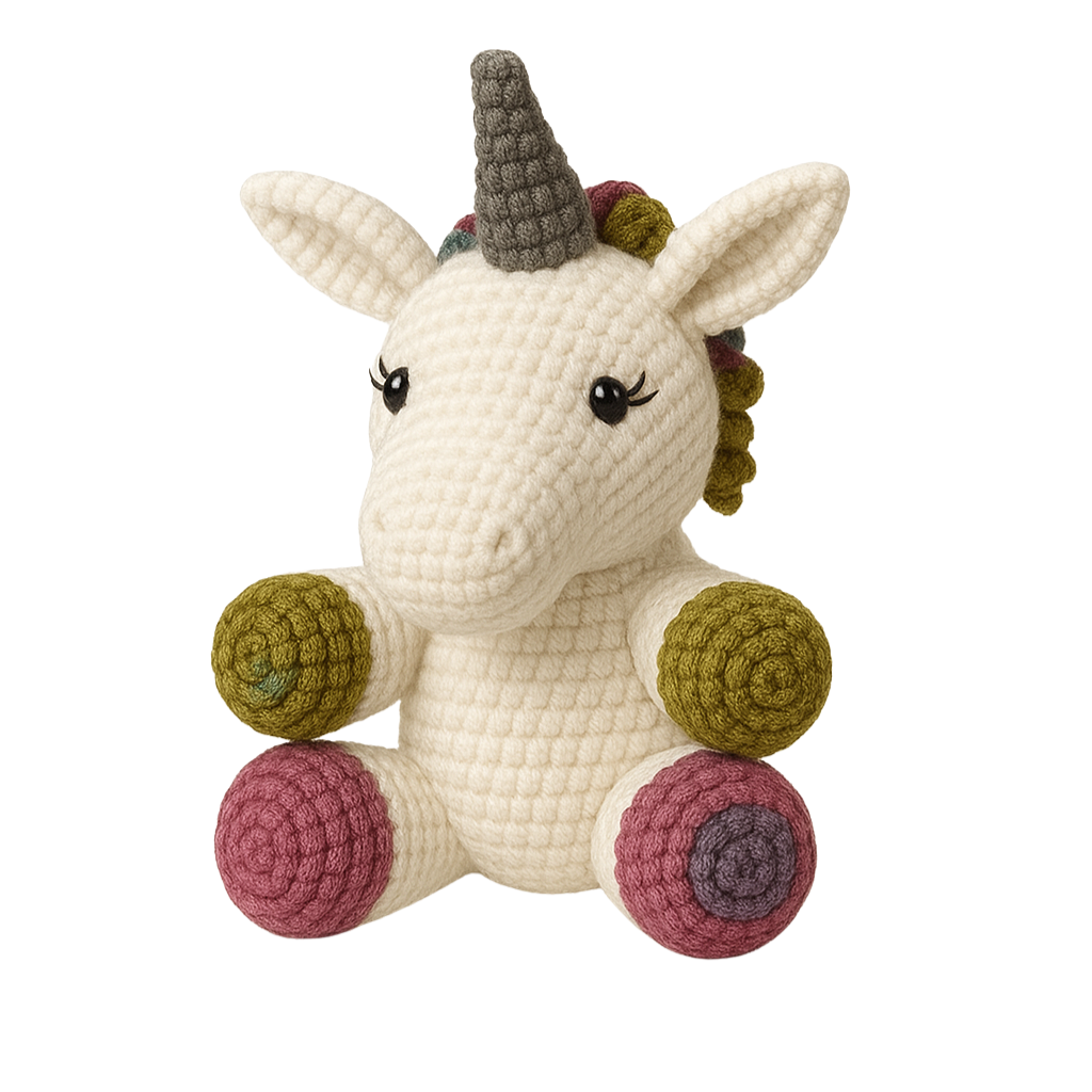 Handmade Crochet Unicorn Toy – Soft & Magical Friend - Unique Treasures