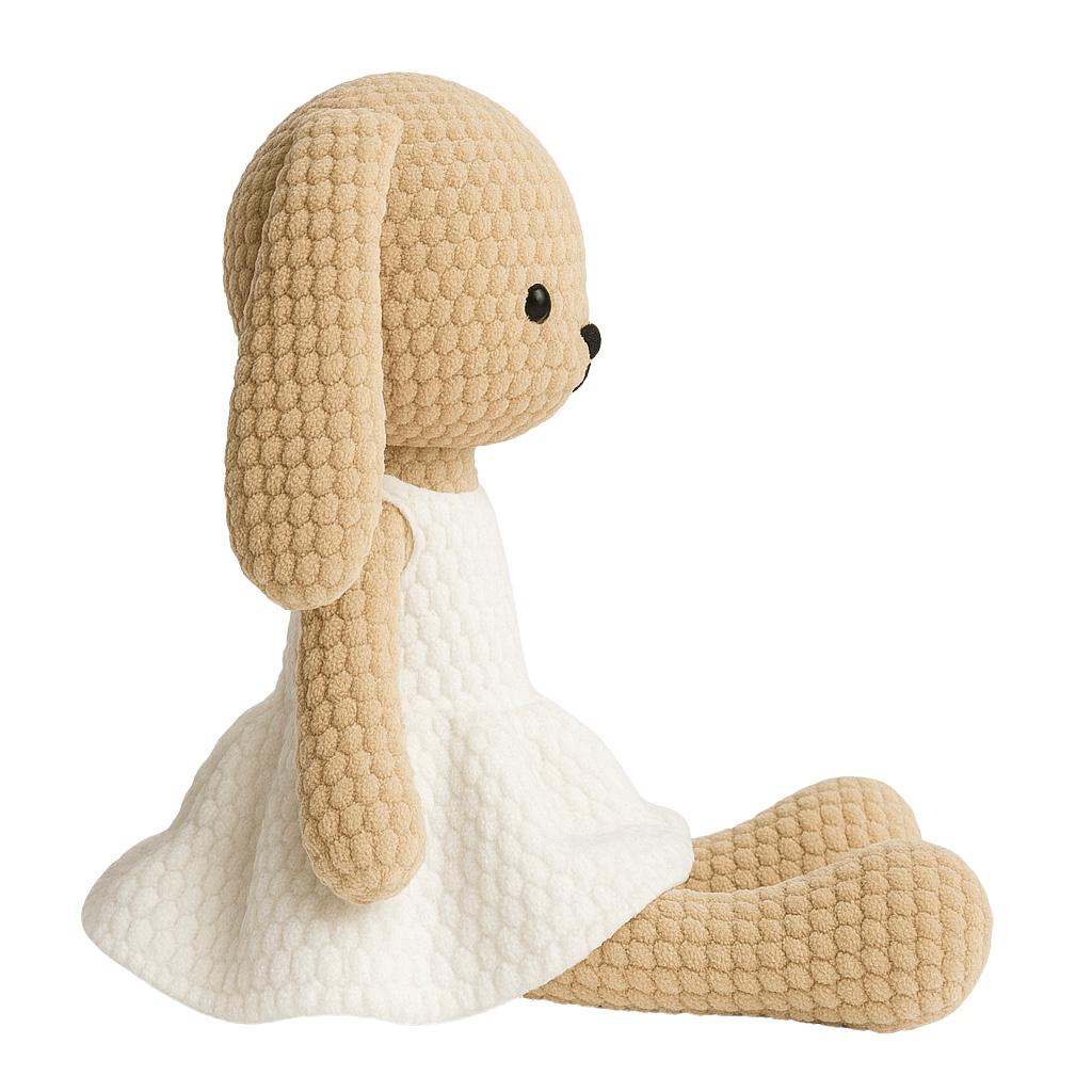 Handmade Crochet Bunny in White Dress - Unique Treasures