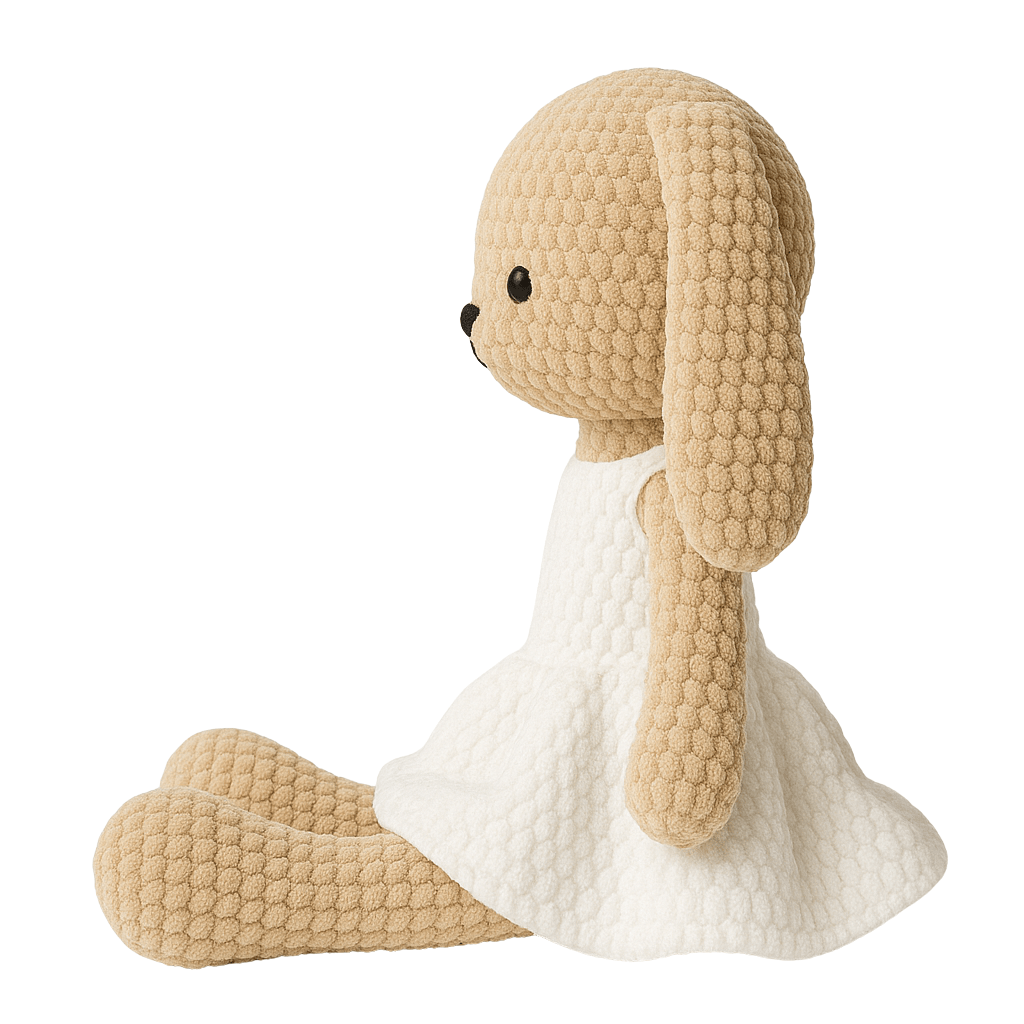 Handmade Crochet Bunny in White Dress - Unique Treasures
