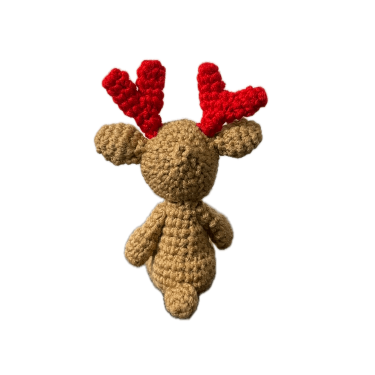 Handmade Crochet Reindeer Doll - Unique Treasures