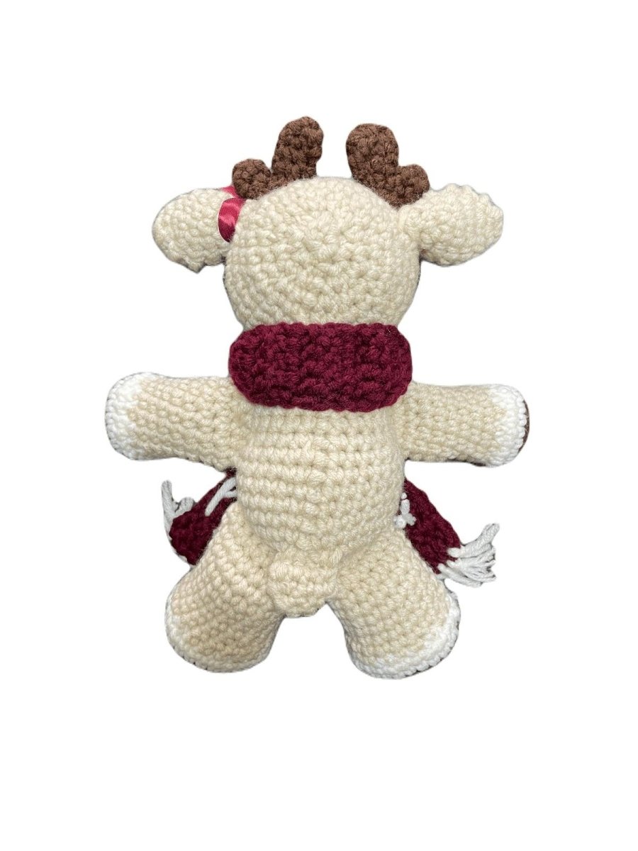 Handmade Crochet Reindeer Doll - Unique Treasures