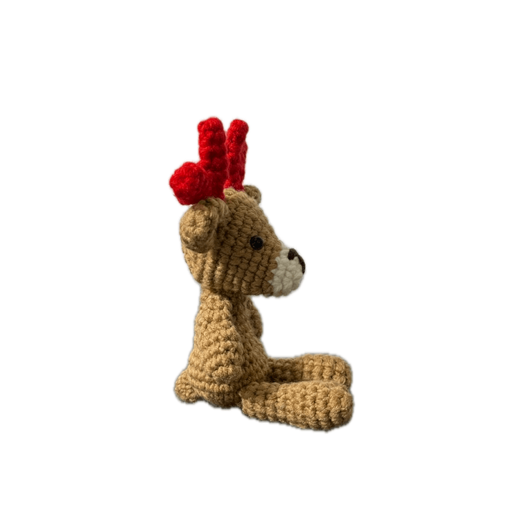 Handmade Crochet Reindeer Doll - Unique Treasures