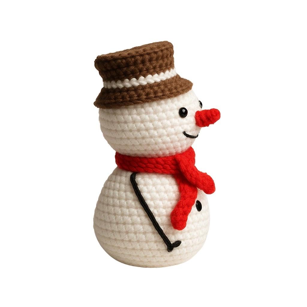Handmade Crochet Snowman with Hat & Scarf - Unique Treasures