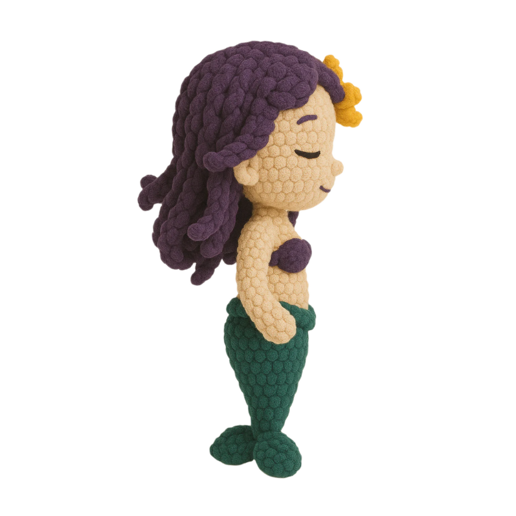 Marina the Sea Blossom Mermaid – Handmade Crochet Doll