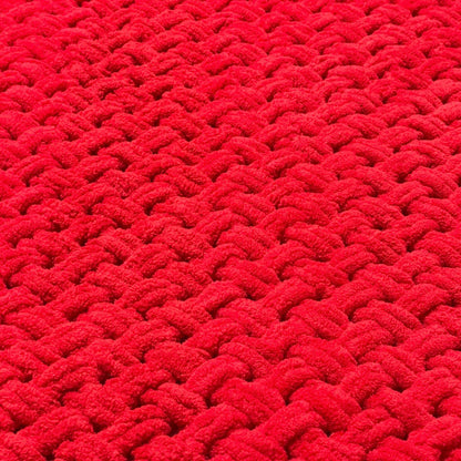 Cozy Red Hand-Knit Blanket - Unique Treasures