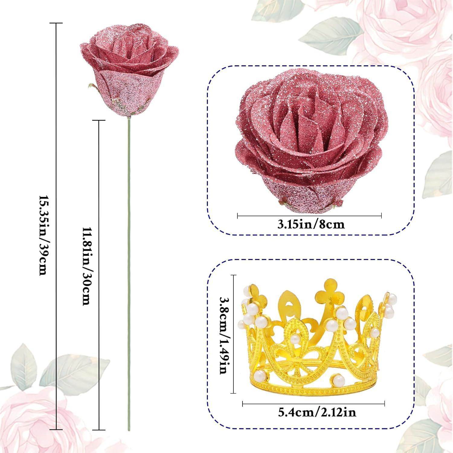Glitter Everlasting Roses Bouquet - Unique Treasures