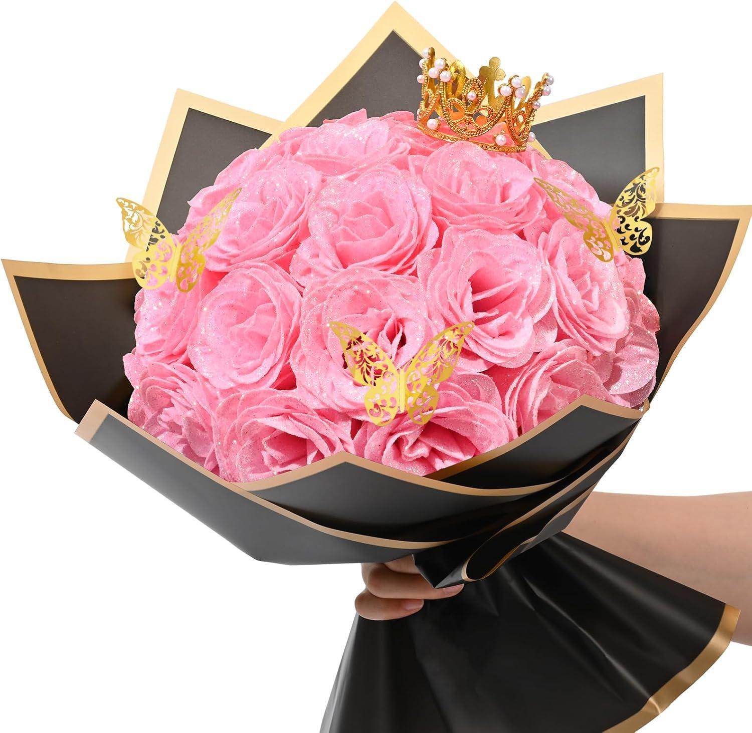 Glitter Everlasting Roses Bouquet - Unique Treasures