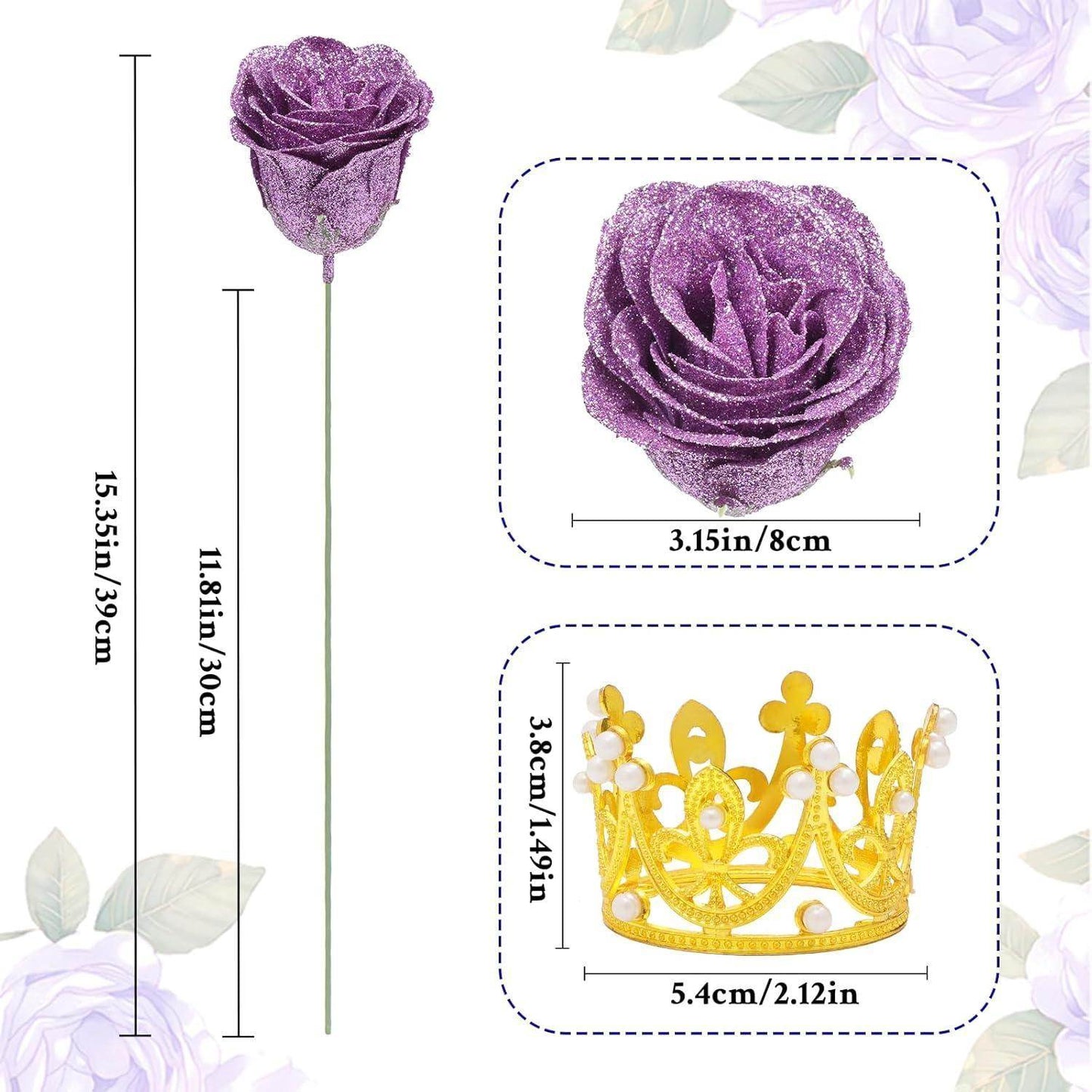 Glitter Everlasting Roses Bouquet - Unique Treasures
