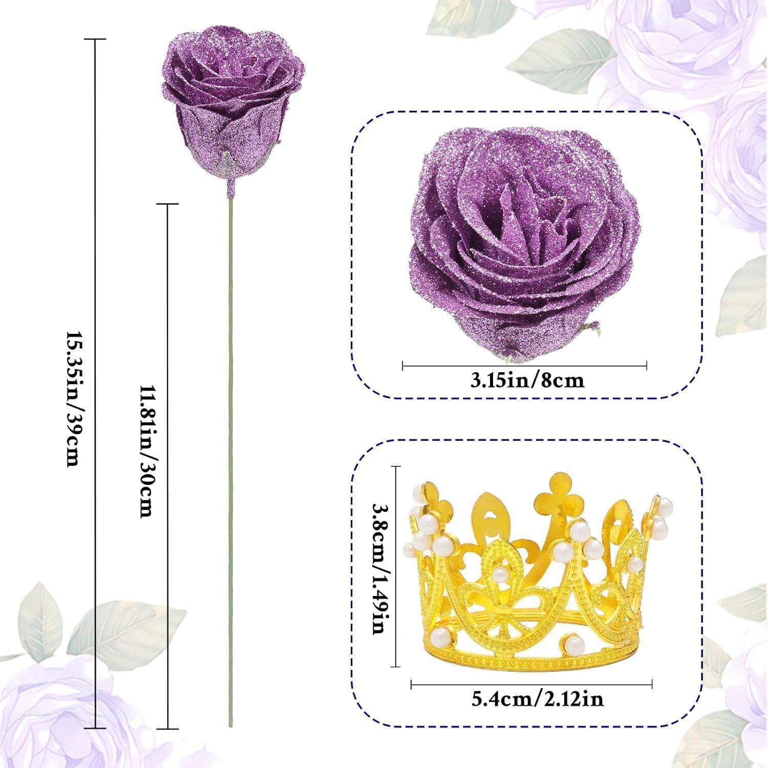 Glitter Everlasting Roses Bouquet - Unique Treasures