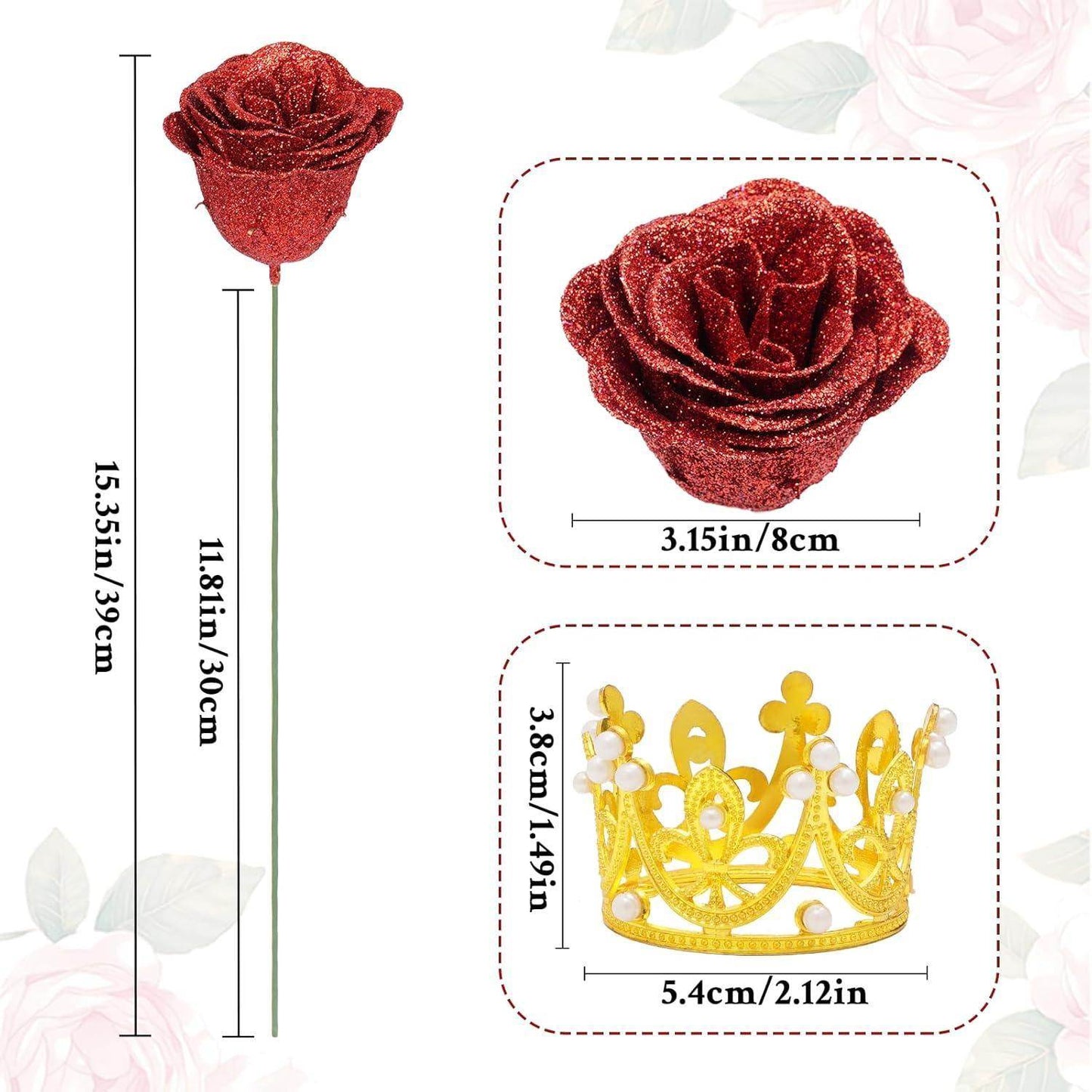 Glitter Everlasting Roses Bouquet - Unique Treasures