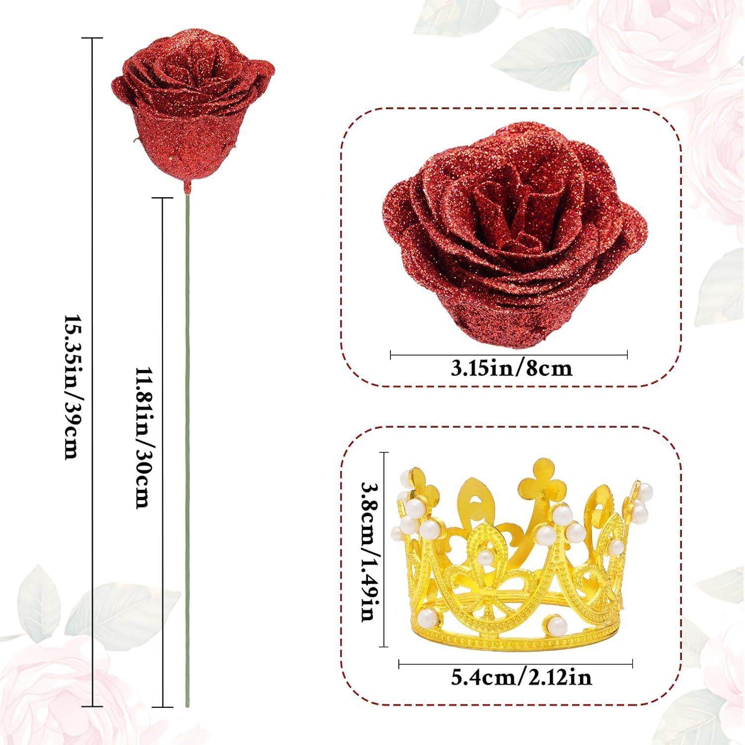 Glitter Everlasting Roses Bouquet - Unique Treasures
