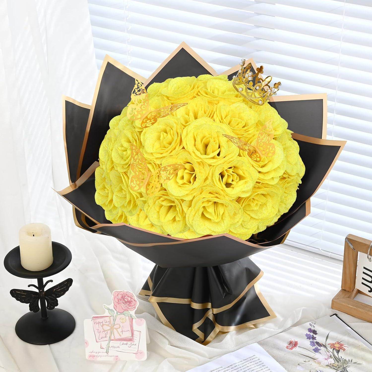Glitter Everlasting Roses Bouquet - Unique Treasures