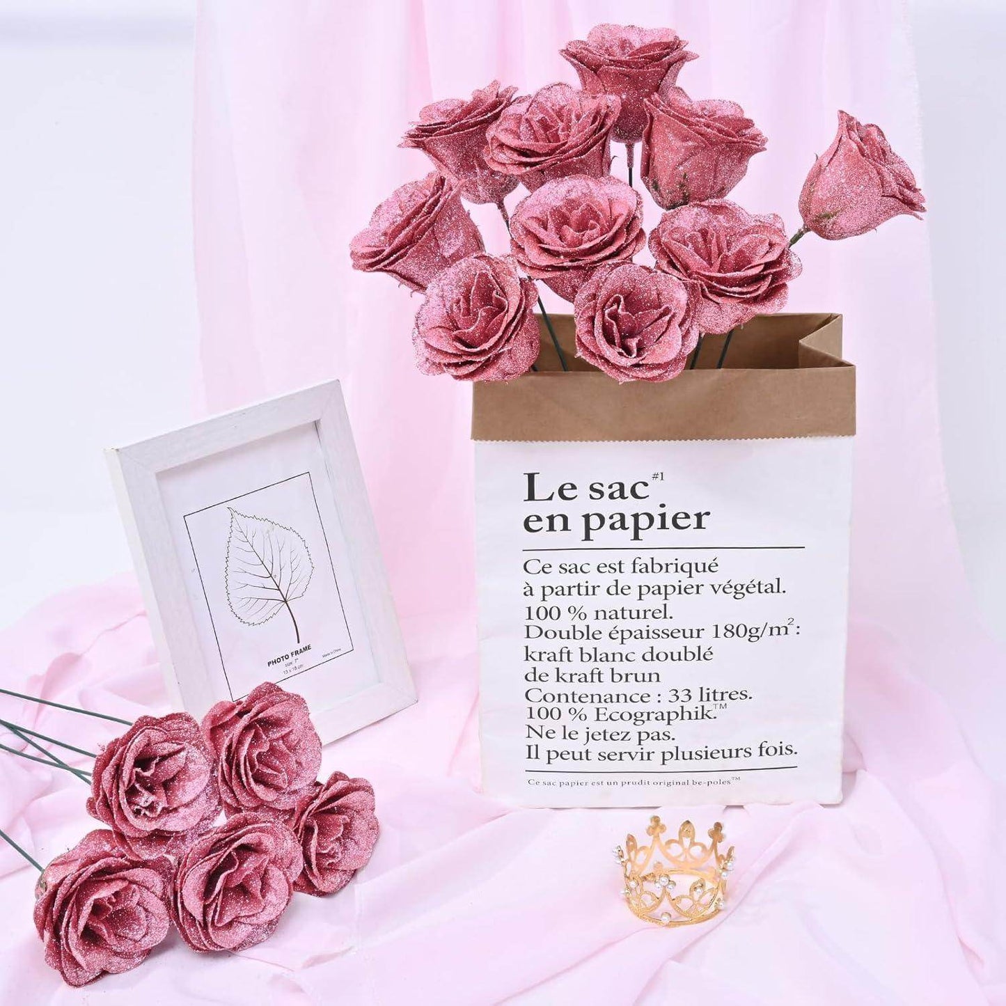 Glitter Everlasting Roses Bouquet - Unique Treasures