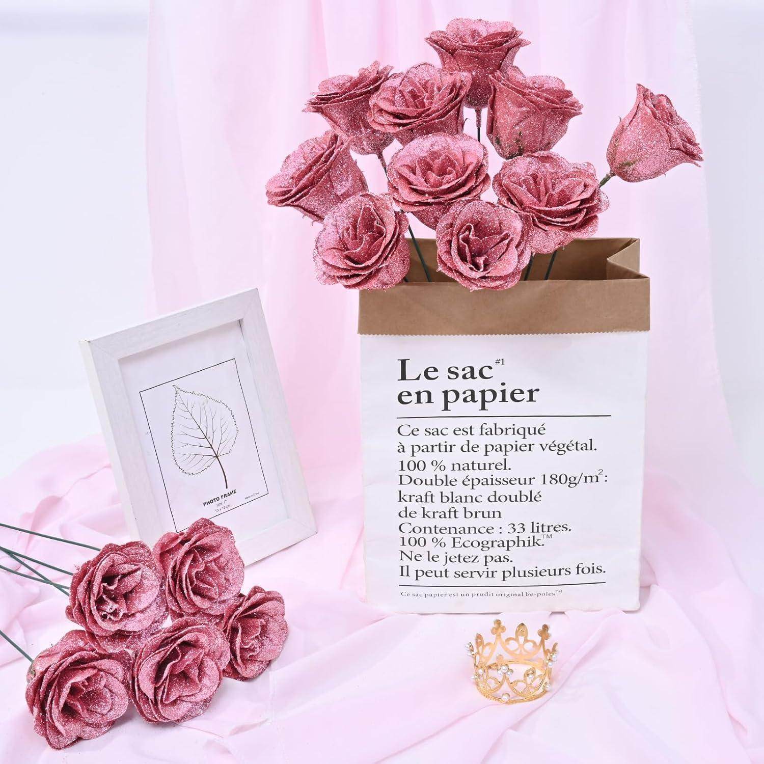 Glitter Everlasting Roses Bouquet - Unique Treasures