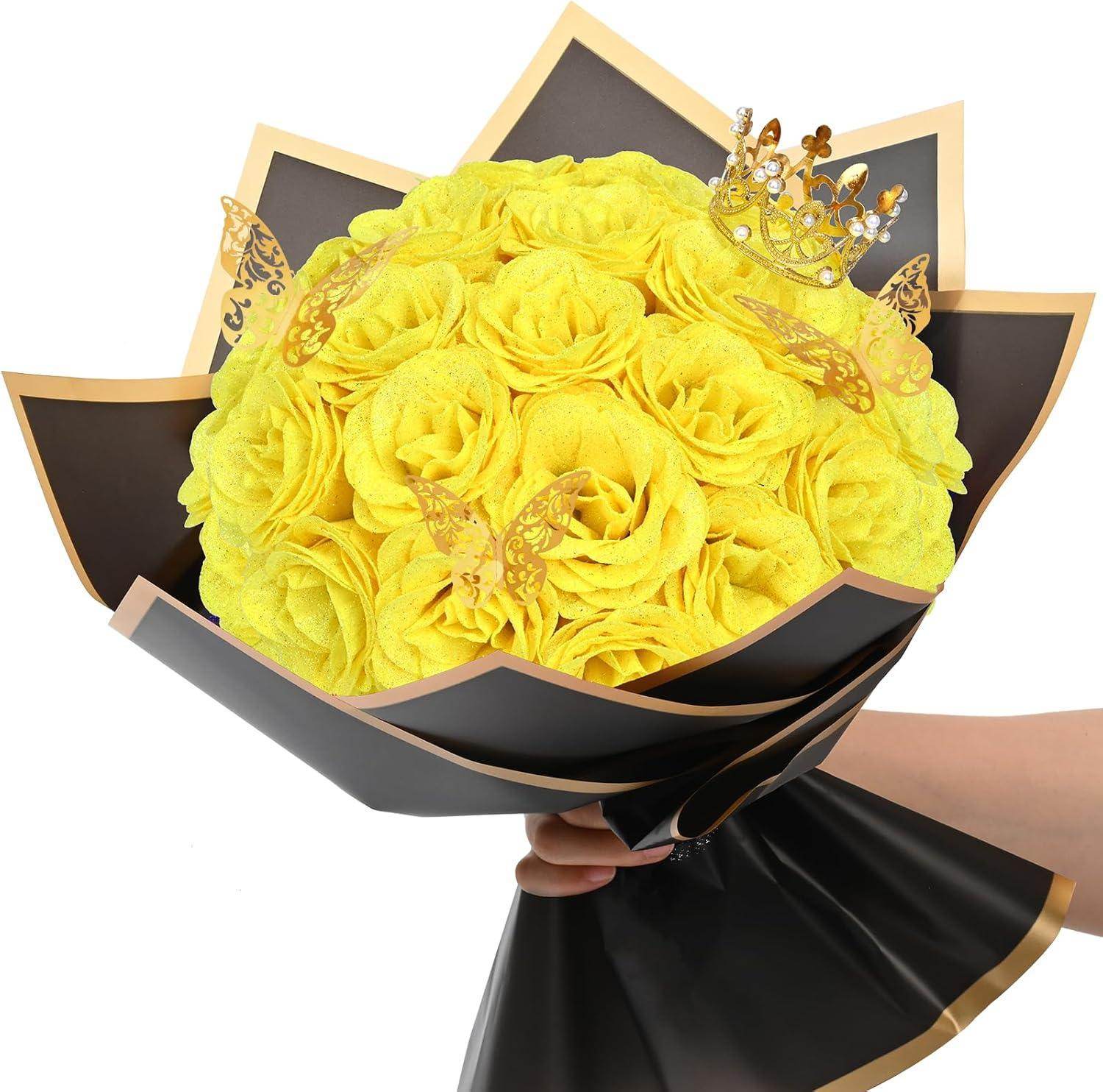 Glitter Everlasting Roses Bouquet - Unique Treasures