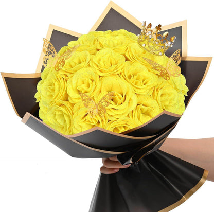 Glitter Everlasting Roses Bouquet - Unique Treasures
