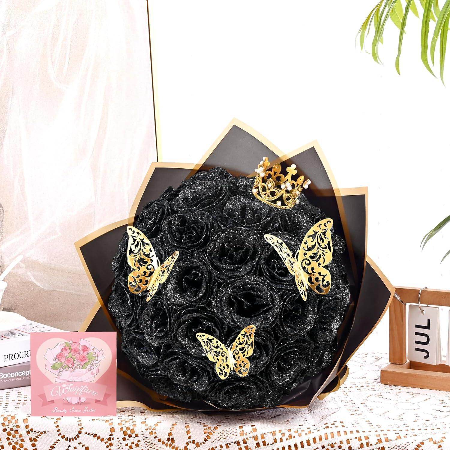 Glitter Everlasting Roses Bouquet - Unique Treasures