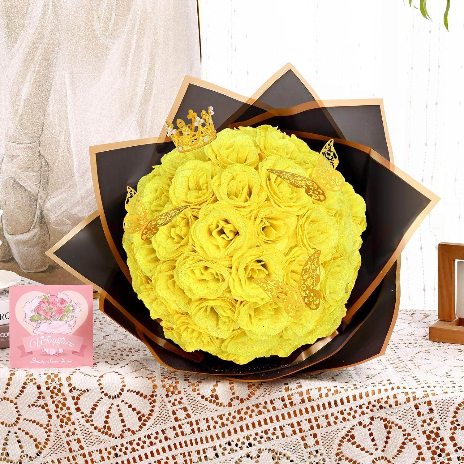 Glitter Everlasting Roses Bouquet - Unique Treasures