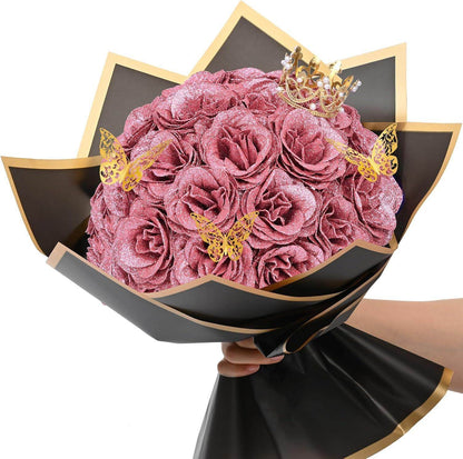 Glitter Everlasting Roses Bouquet - Unique Treasures