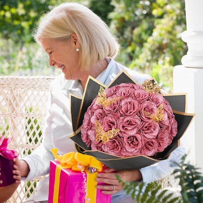 Glitter Everlasting Roses Bouquet - Unique Treasures
