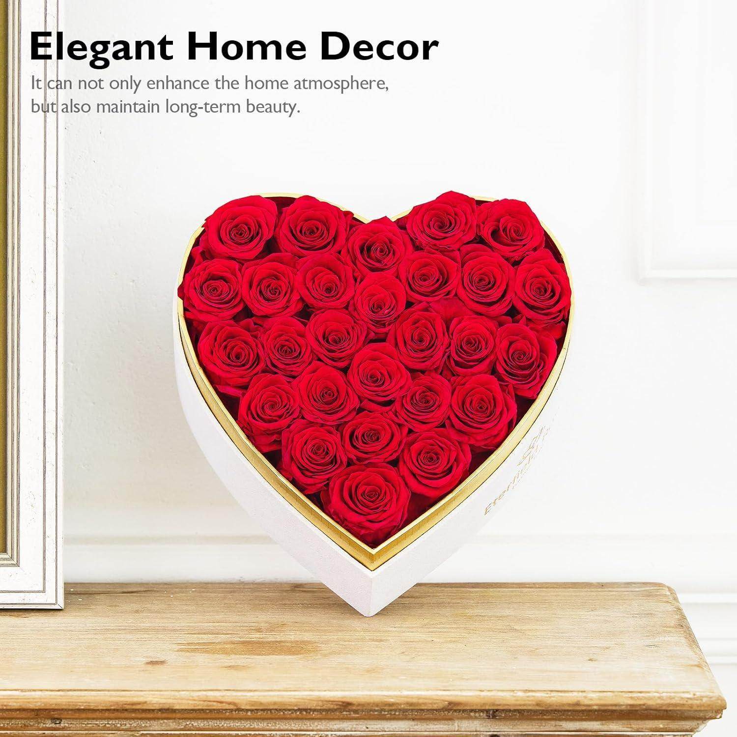 Forever Roses in Heart Box - Unique Treasures