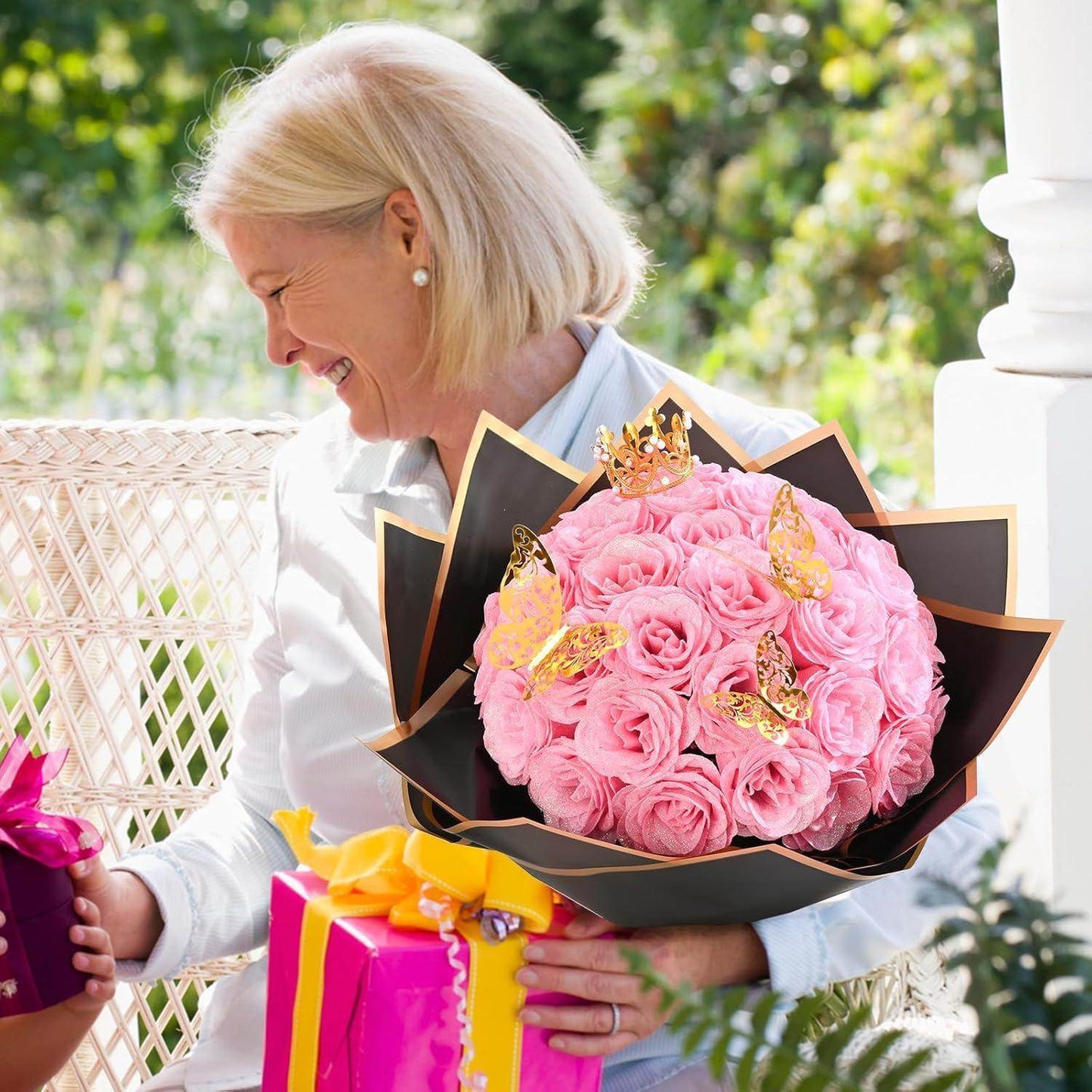 Glitter Everlasting Roses Bouquet - Unique Treasures