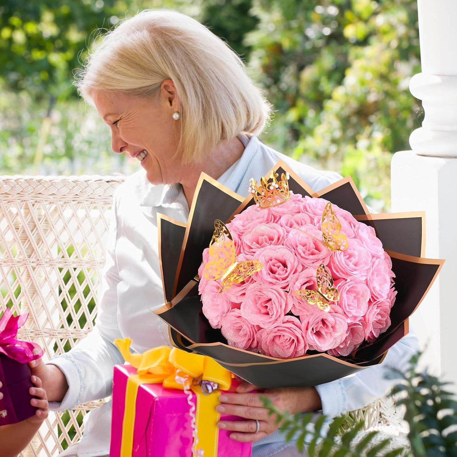 Glitter Everlasting Roses Bouquet - Unique Treasures