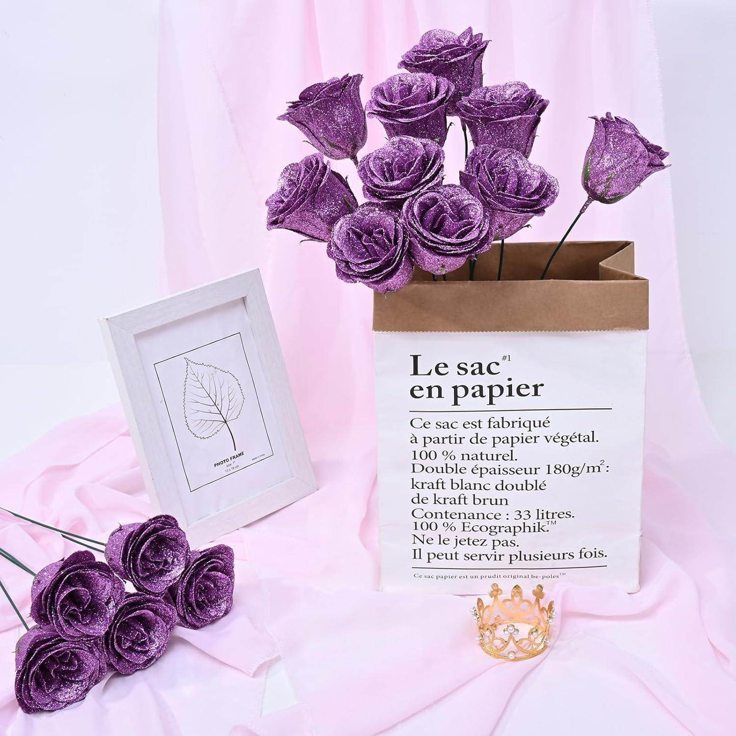 Glitter Everlasting Roses Bouquet - Unique Treasures