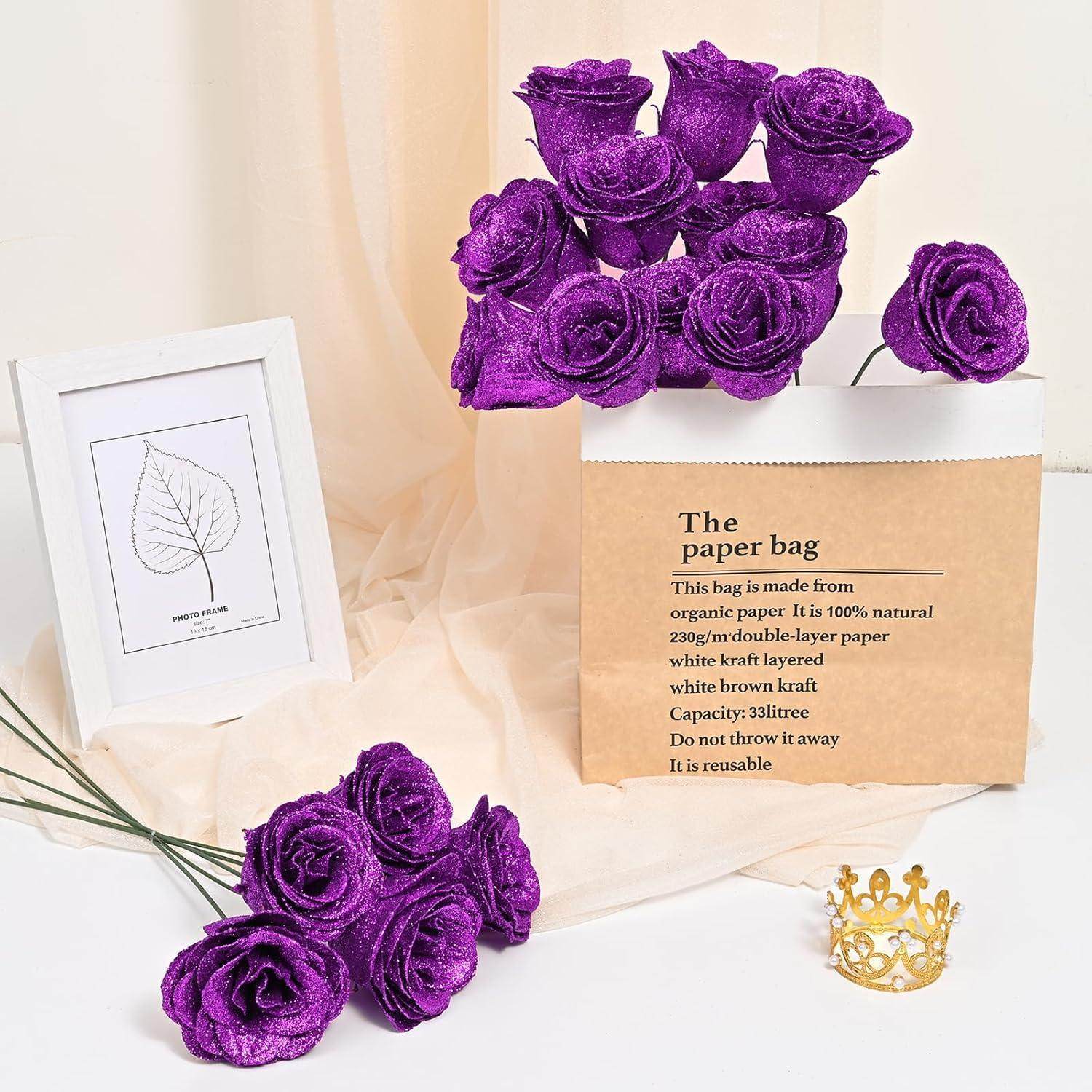 Glitter Everlasting Roses Bouquet - Unique Treasures