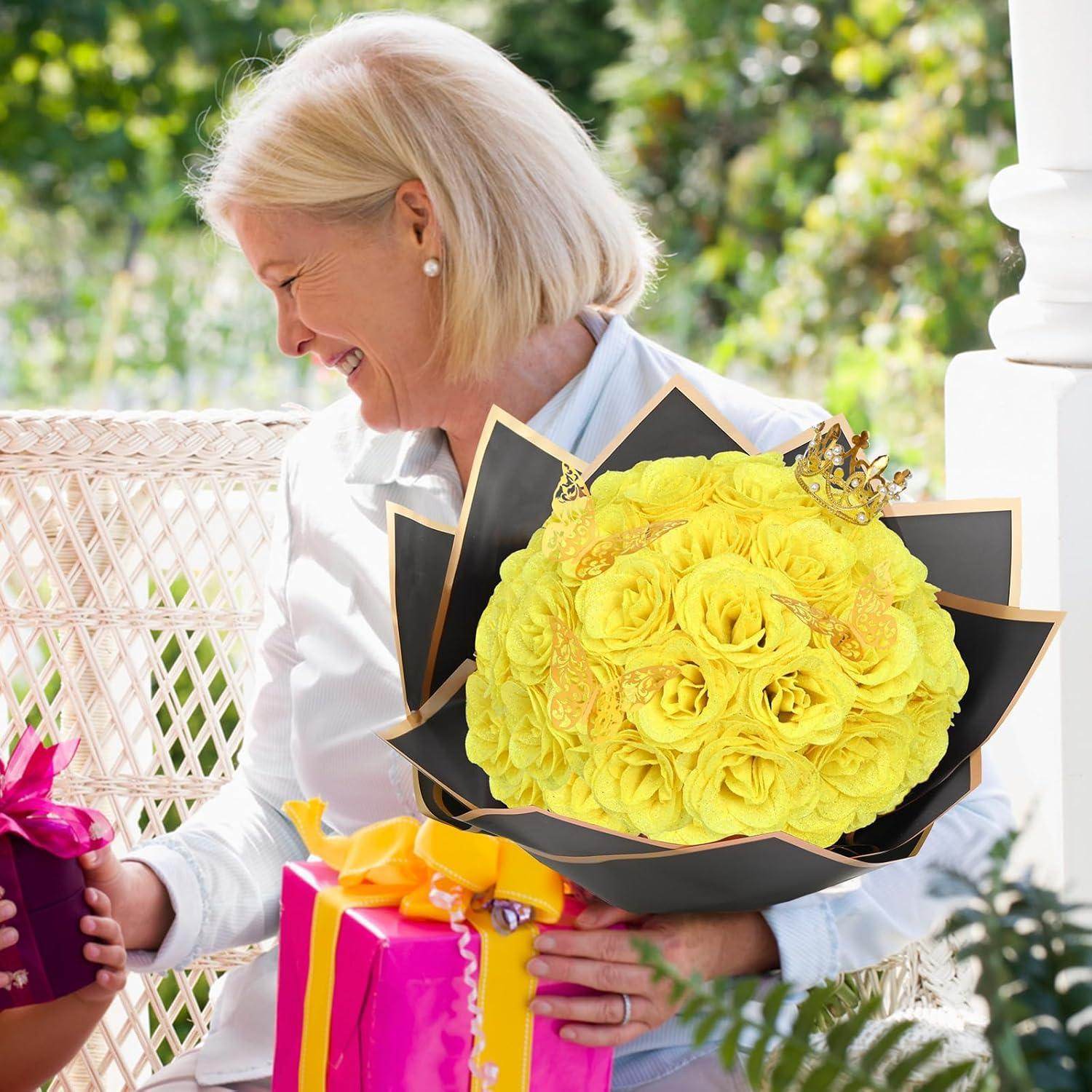 Glitter Everlasting Roses Bouquet - Unique Treasures
