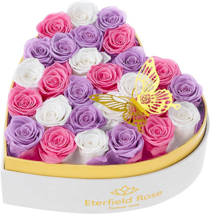 Forever Roses in Heart Box - Unique Treasures