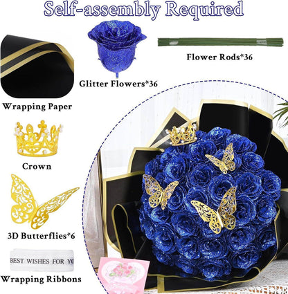 Glitter Everlasting Roses Bouquet - Unique Treasures
