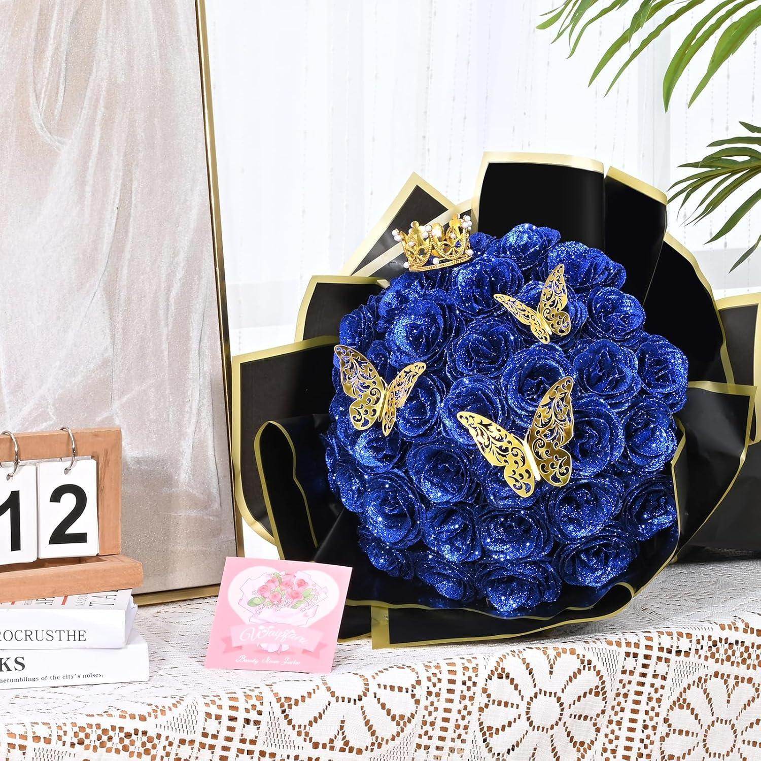 Glitter Everlasting Roses Bouquet - Unique Treasures