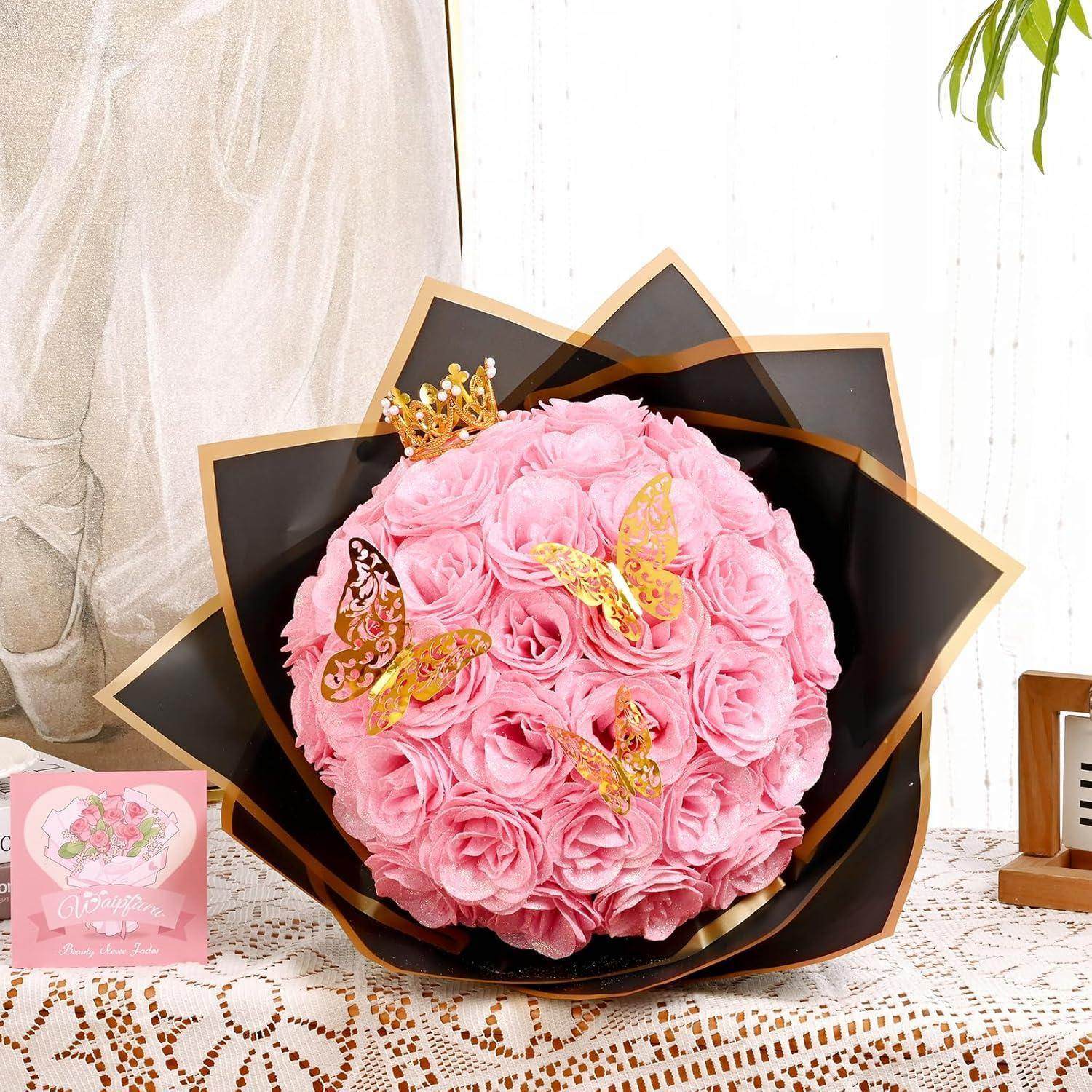 Glitter Everlasting Roses Bouquet - Unique Treasures
