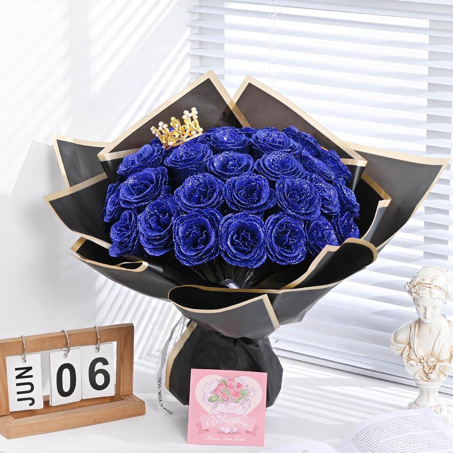 Glitter Everlasting Roses Bouquet - Unique Treasures