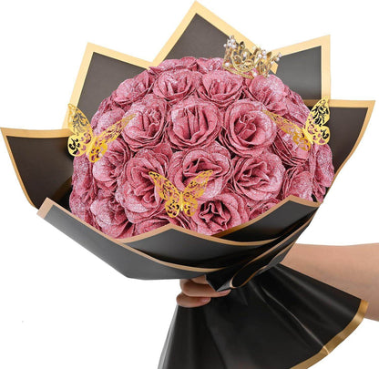 Glitter Everlasting Roses Bouquet - Unique Treasures