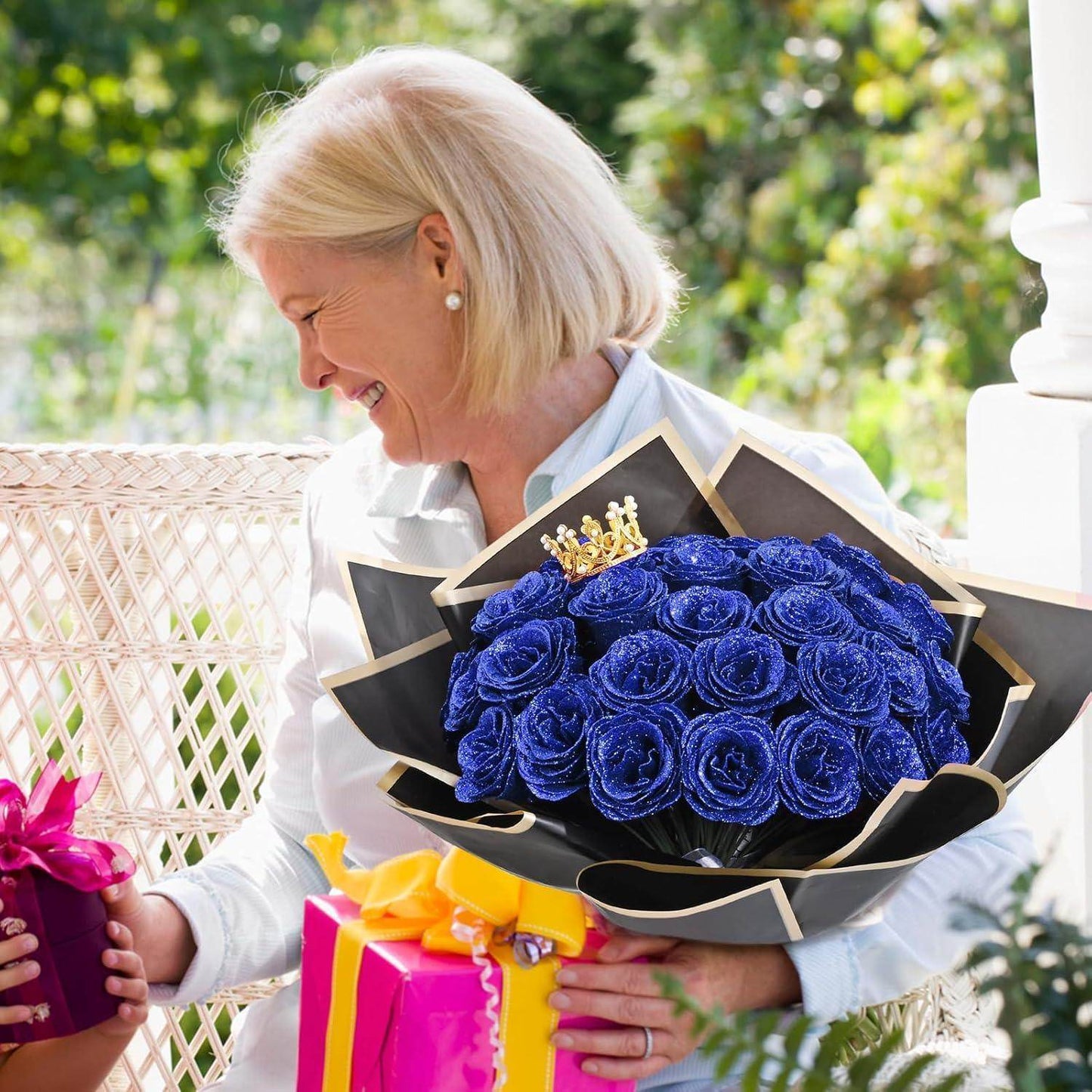 Glitter Everlasting Roses Bouquet - Unique Treasures