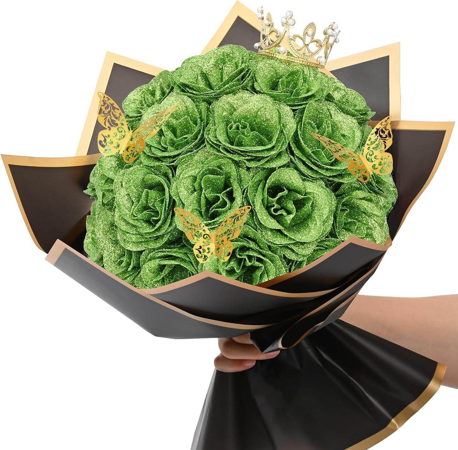Glitter Everlasting Roses Bouquet - Unique Treasures