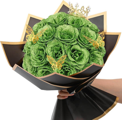 Glitter Everlasting Roses Bouquet - Unique Treasures