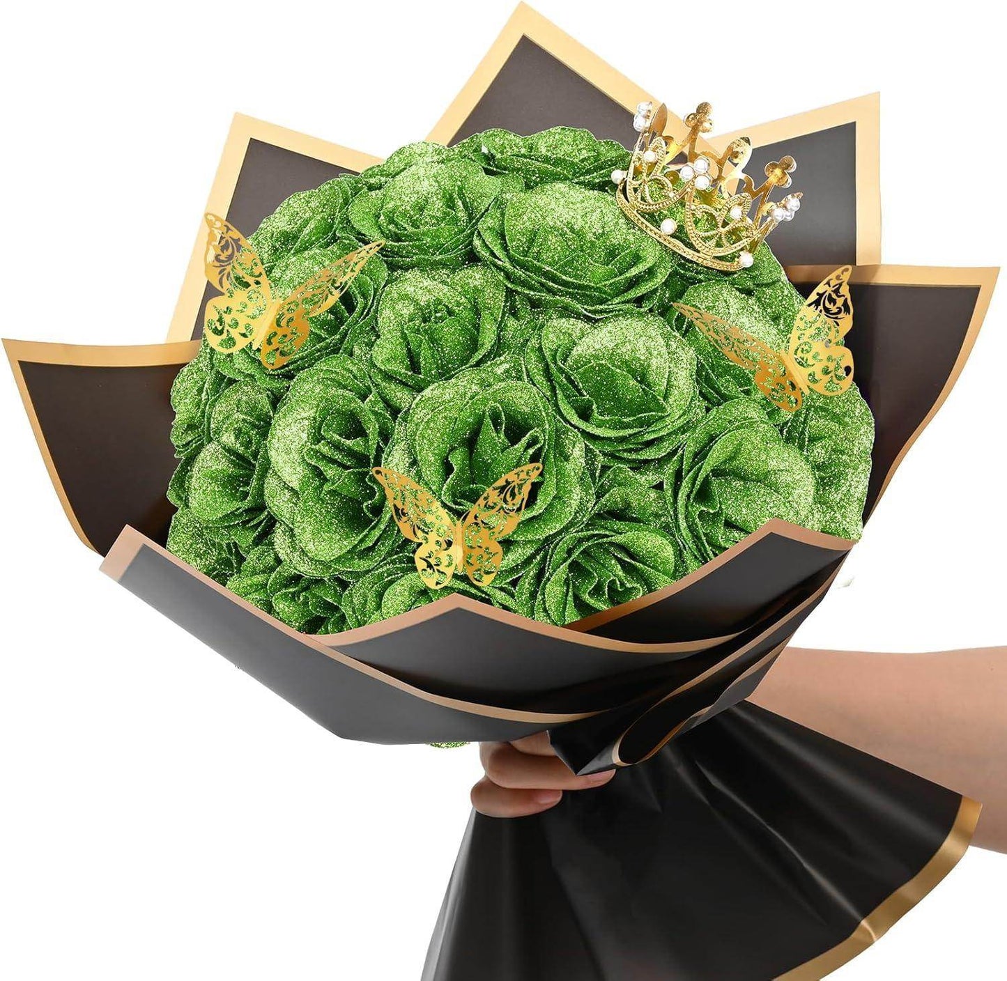 Glitter Everlasting Roses Bouquet - Unique Treasures