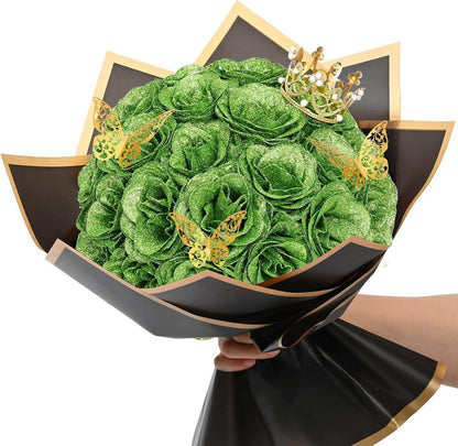 Glitter Everlasting Roses Bouquet - Unique Treasures