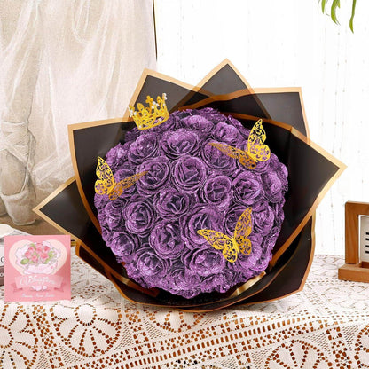 Glitter Everlasting Roses Bouquet - Unique Treasures