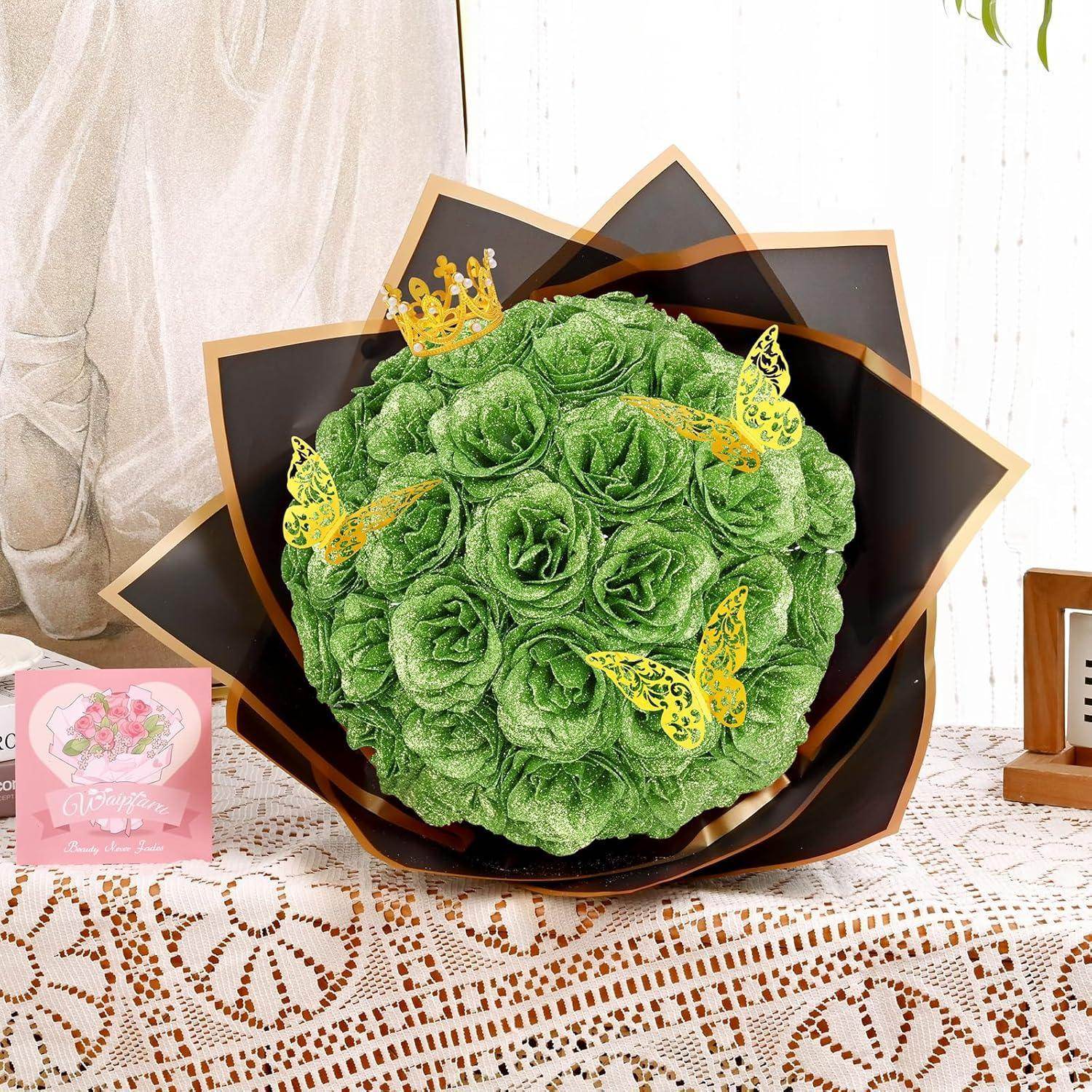 Glitter Everlasting Roses Bouquet - Unique Treasures